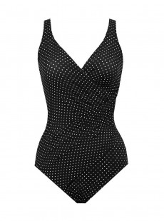 Une pièce gainant noir à pois blancs grandes tailles Oceanus - Must Haves - Miraclesuit