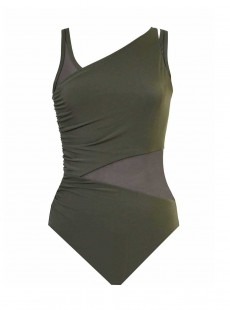 Maillot de bain gainant Azura Olive - Network - "M" - Miraclesuit swimwear