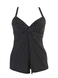 Love Knot Tankini Top Noir et Blanc - Pin Point - "FC" - Miraclesuit Swimwear