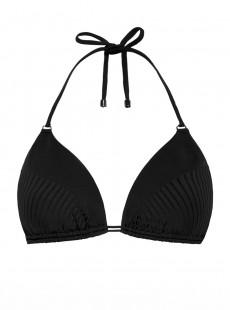 Haut de maillot de bain triangle noir, mousse amovible - Caviar - Cyell